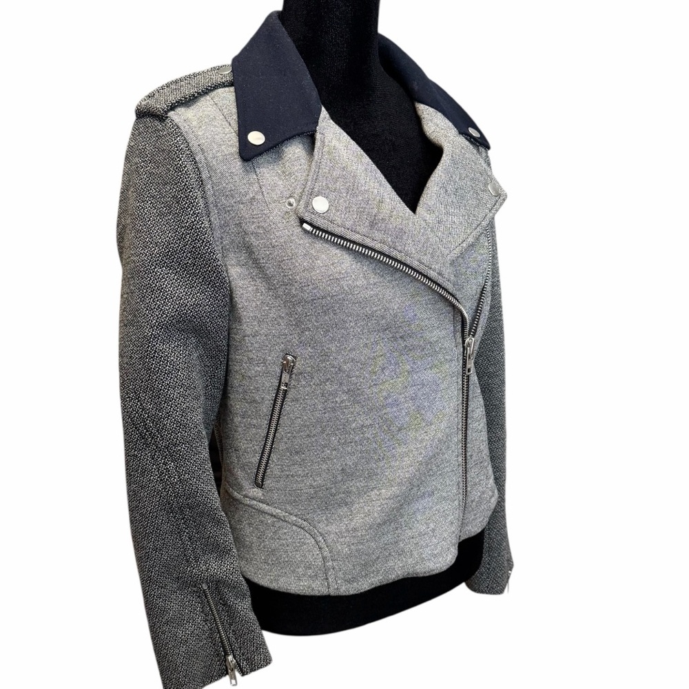 Theory Adashi K Moto Jacket Blazer Tweed Wool Quiet Luxury Business Casual Med - Picture 7 of 16